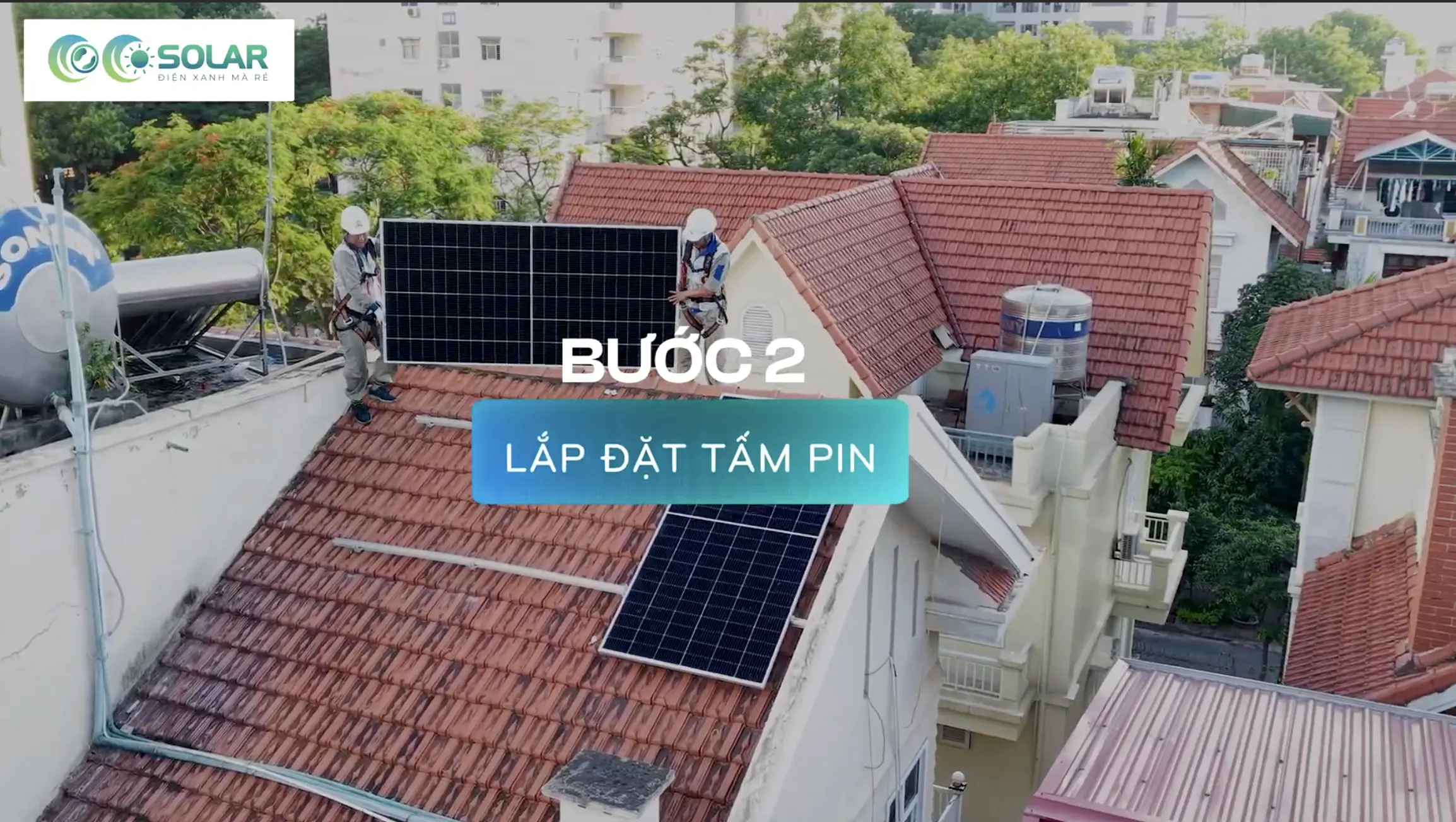 Bước 2 Lắp đặt tấm pin